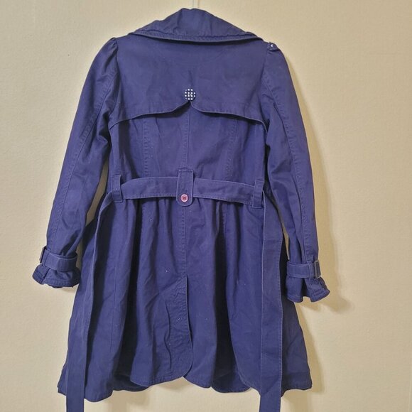 Fiorucci Womens Purple Trench Coat With Belt‎ Y2K Causal Career - Picture 8 of 11